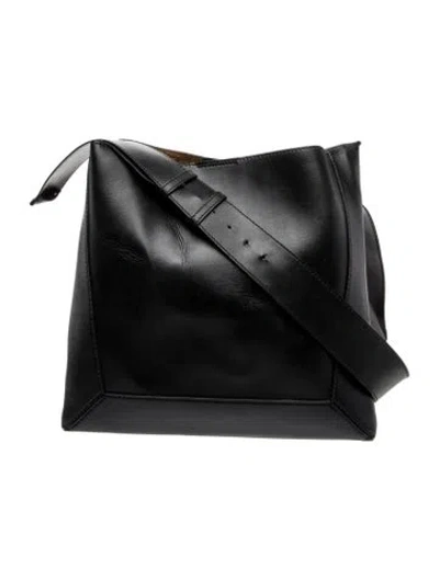 Pre-owned Stella Mccartney Vegetarian Leather Shoulder Bag In Black