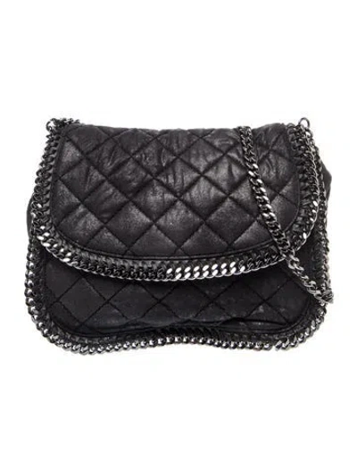 Pre-owned Stella Mccartney Vegetarian Leather Shoulder Bag In Black