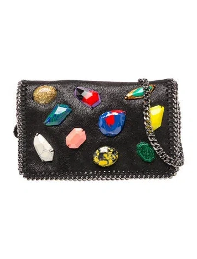 Pre-owned Stella Mccartney Vegetarian Leather Shoulder Bag In Black
