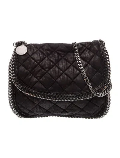 Pre-owned Stella Mccartney Vegetarian Leather Shoulder Bag In Black