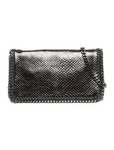 Pre-owned Stella Mccartney Vegetarian Leather Shoulder Bag In Gray