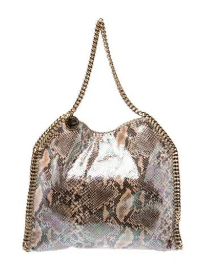 Pre-owned Stella Mccartney Vegetarian Leather Shoulder Bag In Metallic/neutrals