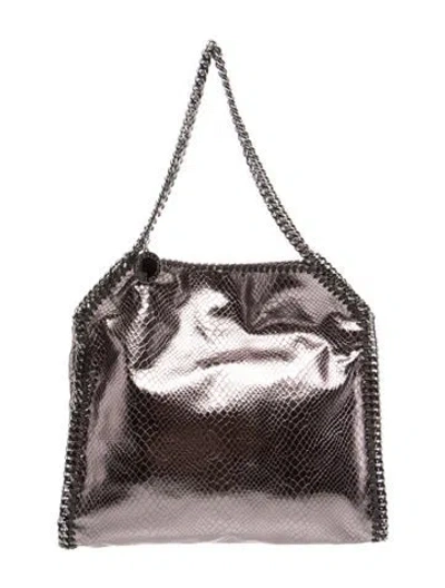 Pre-owned Stella Mccartney Vegetarian Leather Shoulder Bag In Silver