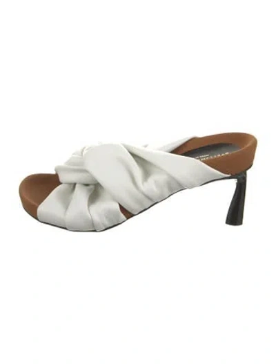 Pre-owned Stella Mccartney Vegetarian Leather Slides In White