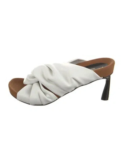 Pre-owned Stella Mccartney Vegetarian Leather Slides In White