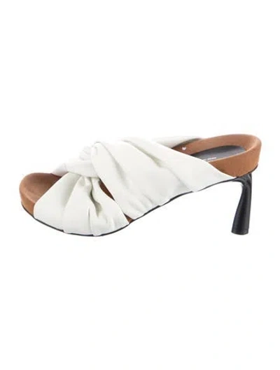 Pre-owned Stella Mccartney Vegetarian Leather Slides In White