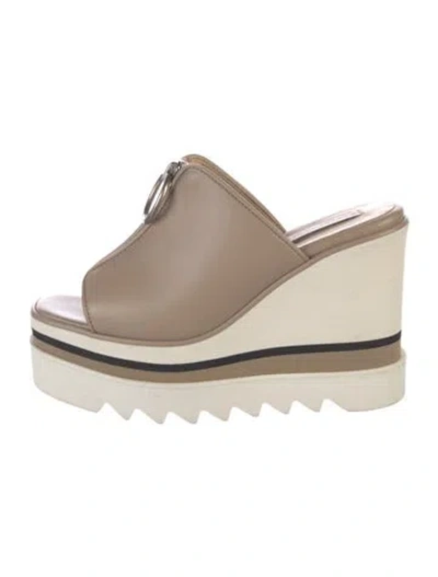 Pre-owned Stella Mccartney Vegetarian Leather Slingback Sandals In Neutral