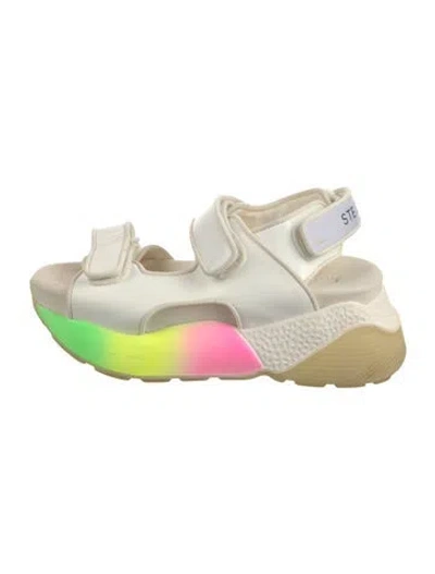 Pre-owned Stella Mccartney Vegetarian Leather Slingback Sandals In White