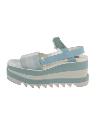 Pre-owned Stella Mccartney Vegetarian Leather Slingback Sandals In White