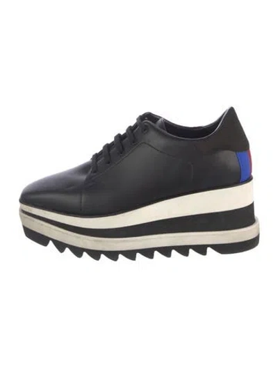 Pre-owned Stella Mccartney Vegetarian Leather Sneakers In Black/blue