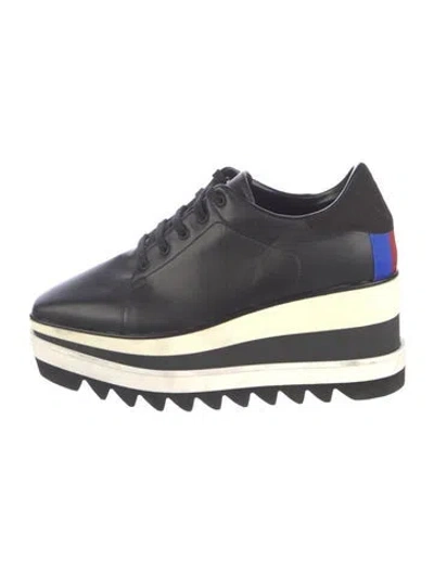 Pre-owned Stella Mccartney Vegetarian Leather Sneakers In Black/blue
