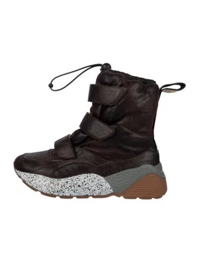 Pre-owned Stella Mccartney Vegetarian Leather Snow Boots In Brown