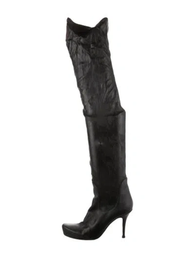 Pre-owned Stella Mccartney Vegetarian Leather Sock Boots In Black