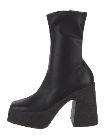 Pre-owned Stella Mccartney Vegetarian Leather Sock Boots In Black
