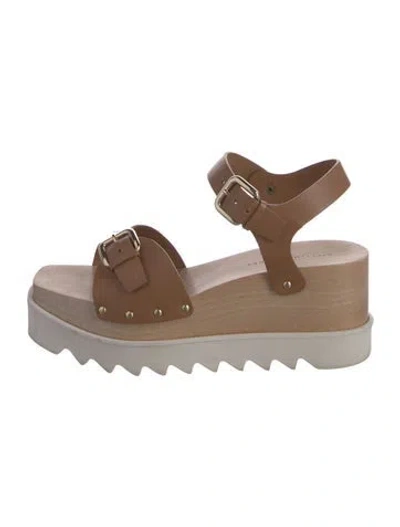 Pre-owned Stella Mccartney Vegetarian Leather Studded Accents Gladiator Sandals In Neutral