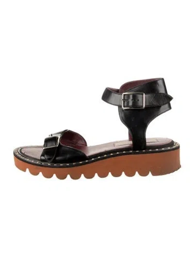 Pre-owned Stella Mccartney Vegetarian Leather Studded Accents Sandals In Black