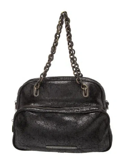 Pre-owned Stella Mccartney Vegetarian Leather Top Handle Bag In Black