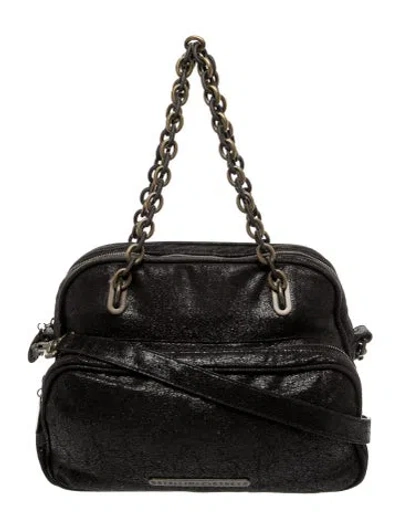 Pre-owned Stella Mccartney Vegetarian Leather Top Handle Bag In Black