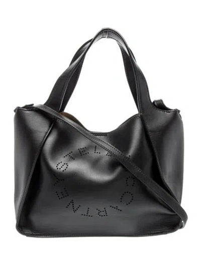 Pre-owned Stella Mccartney Vegetarian Leather Top Handle Bag In Black