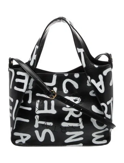Pre-owned Stella Mccartney Vegetarian Leather Top Handle Bag In Black