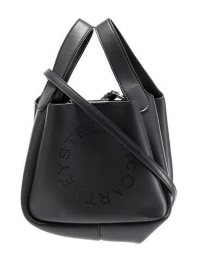 Pre-owned Stella Mccartney Vegetarian Leather Top Handle Bag In Black