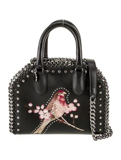 Pre-owned Stella Mccartney Vegetarian Leather Top Handle Bag In Black