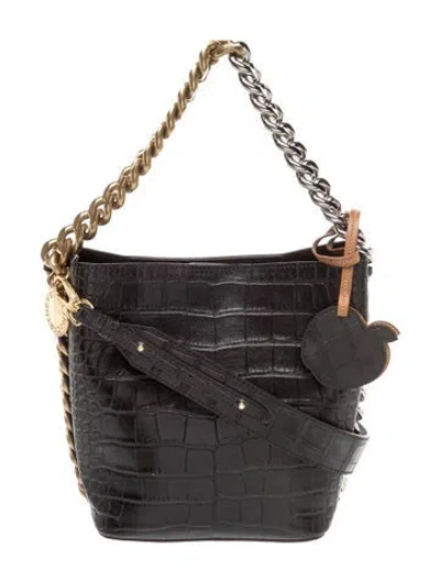 Pre-owned Stella Mccartney Vegetarian Leather Top Handle Bag In Black