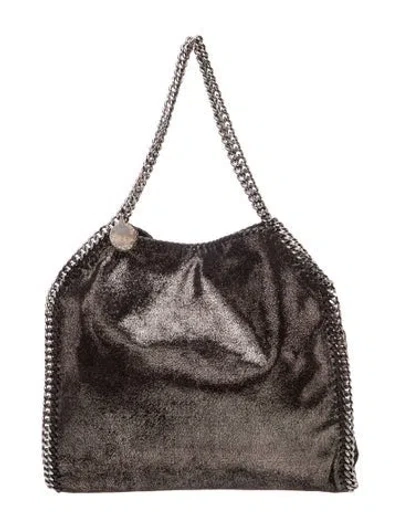 Pre-owned Stella Mccartney Vegetarian Leather Top Handle Bag In Gray
