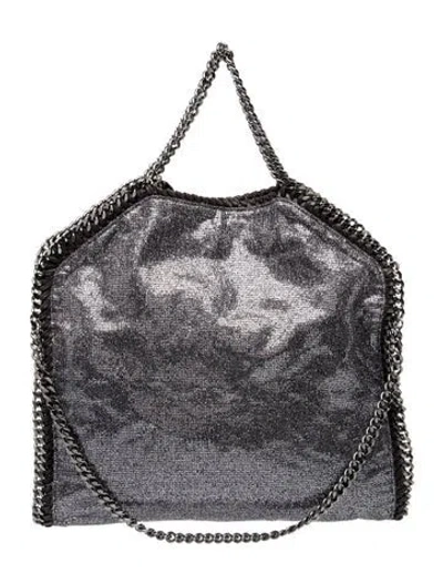 Pre-owned Stella Mccartney Vegetarian Leather Top Handle Bag In Metallic/silver
