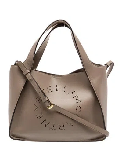 Pre-owned Stella Mccartney Vegetarian Leather Top Handle Bag In Neutral
