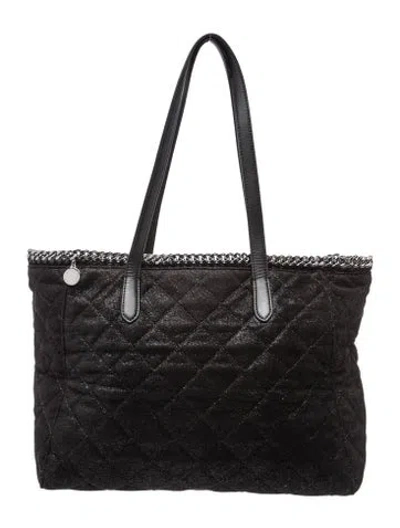 Pre-owned Stella Mccartney Vegetarian Leather Tote In Black