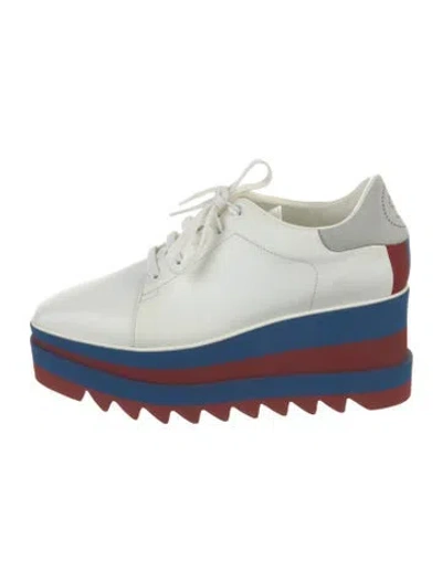 Pre-owned Stella Mccartney Vegetarian Leather Wedge Sneakers In Multi
