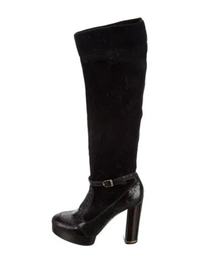 Pre-owned Stella Mccartney Vegetarian Patent Leather Boots In Black