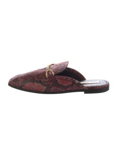 Pre-owned Stella Mccartney Vegetarian Suede Animal Print Mules In Pink