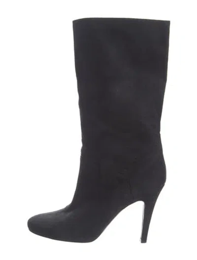 Pre-owned Stella Mccartney Vegetarian Suede Boots In Black
