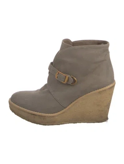 Pre-owned Stella Mccartney Vegetarian Suede Boots In Green