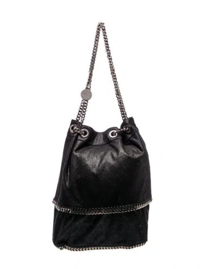 Pre-owned Stella Mccartney Vegetarian Suede Bucket Bag In Black