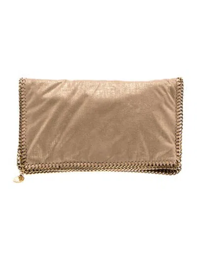 Pre-owned Stella Mccartney Vegetarian Suede Clutch In Gold