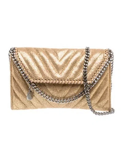 Pre-owned Stella Mccartney Vegetarian Suede Crossbody Bag In Gold/metallic