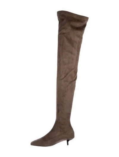 Pre-owned Stella Mccartney Vegetarian Suede Sock Boots W/ Tags In Gray