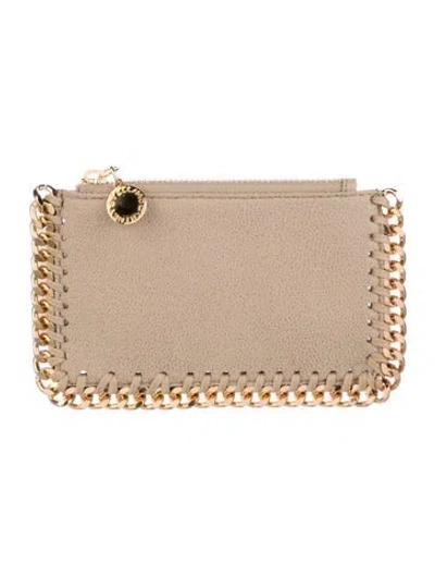 Pre-owned Stella Mccartney Vegetarian Suede Wallet In Neutral