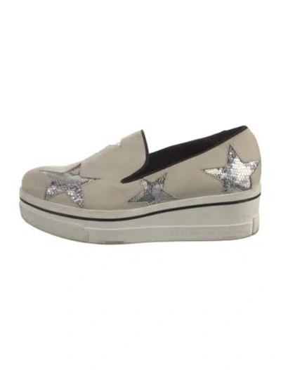 Pre-owned Stella Mccartney Vegetarian Suede Wedge Sneakers In Neutral