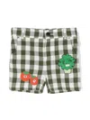 Stella Mccartney Veggie-embroidered Checked Shorts In Green