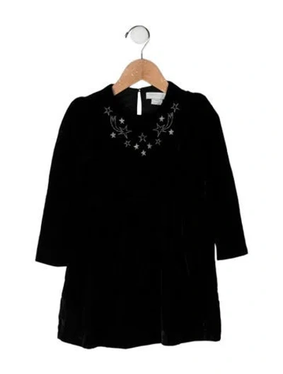 Pre-owned Stella Mccartney Babies' Velour Long Sleeve Dress In Black