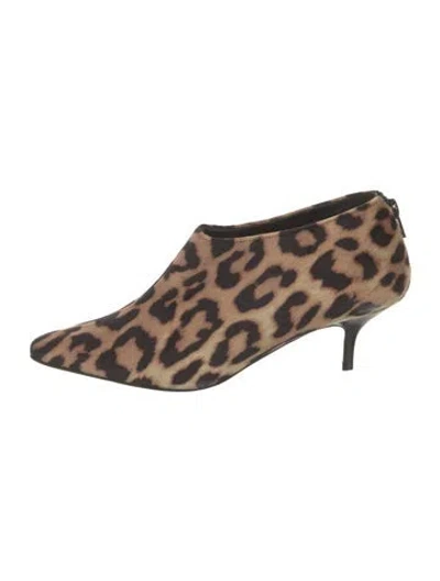 Pre-owned Stella Mccartney Velvet Animal Print Pumps In Brown