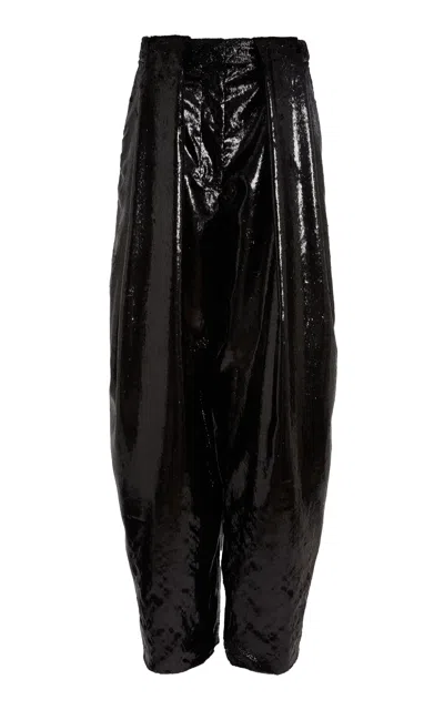 Stella Mccartney Velvet Balloon Pants In Black