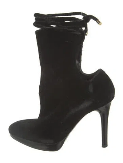 Pre-owned Stella Mccartney Velvet Boots In Black