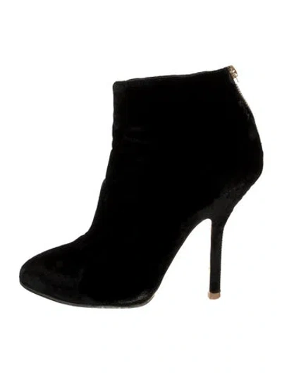 Pre-owned Stella Mccartney Velvet Boots In Black