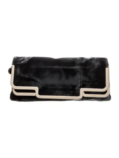 Pre-owned Stella Mccartney Velvet Clutch In Black