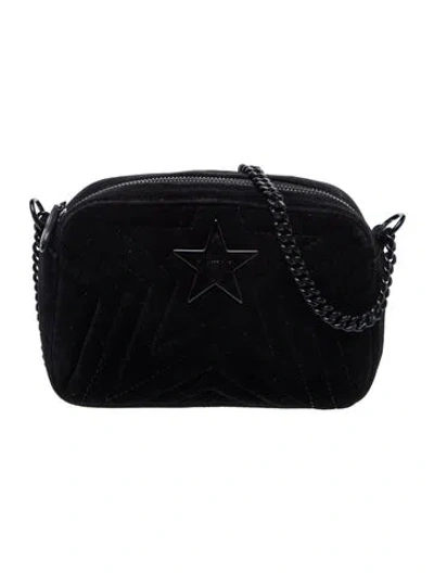 Pre-owned Stella Mccartney Velvet Crossbody Bag In Black